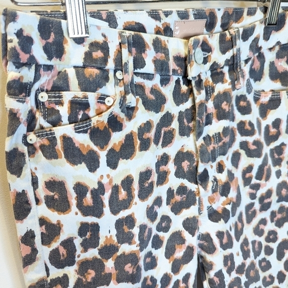 Mother Jeans Leopard "Looker" High Waist Cropped Skinny Size 26 - Picture 5 of 6